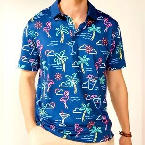 Chubbies Navy Neon Light Performance Polo